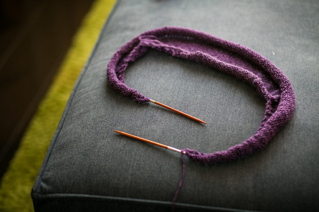 purple knitting image